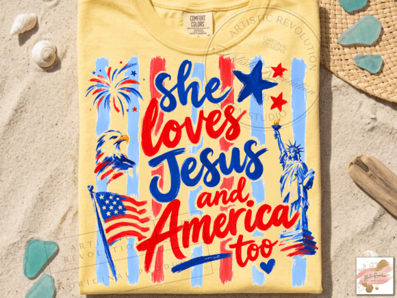 4th of July Png Love Jesus America Png Graphic T-shirt Designs By Artistic Revolution