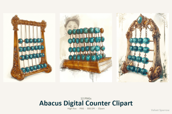 Abacus Digital Counter Clipart Graphic Illustrations By Velvet.Sparrow