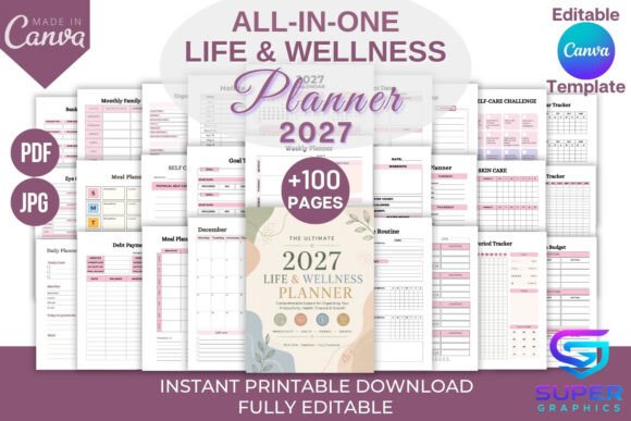 All-in-One Life & Wellness Planner Canva