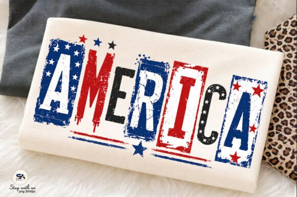 America Distressed Patriotic Y2k PNG Graphic T-shirt Designs By SifuxArt