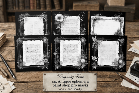 Antique Ephemera PaintShop Pro Masks Gráfico Estilos de Capa Por Heidi Vargas-Smith