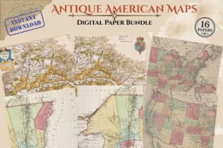 Antique Map Digital Paper Collection Graphic by Jada Boutique Design ...