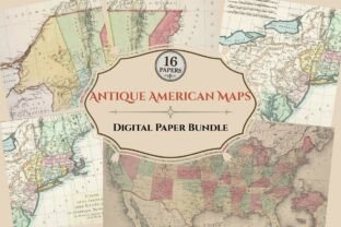 Antique Map Digital Paper Collection Graphic by Jada Boutique Design ...