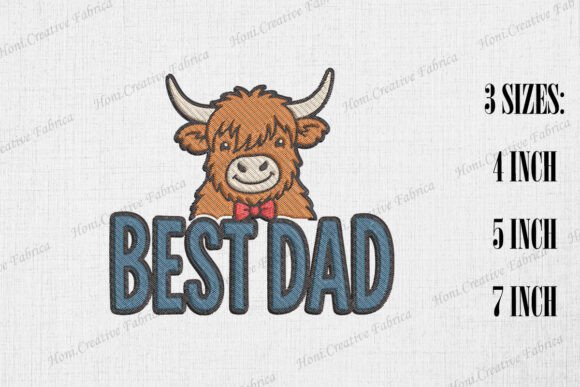 Best Dad Cute Highland Cow Father's Day