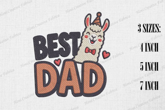 Best Dad Cute Llama Father's Day