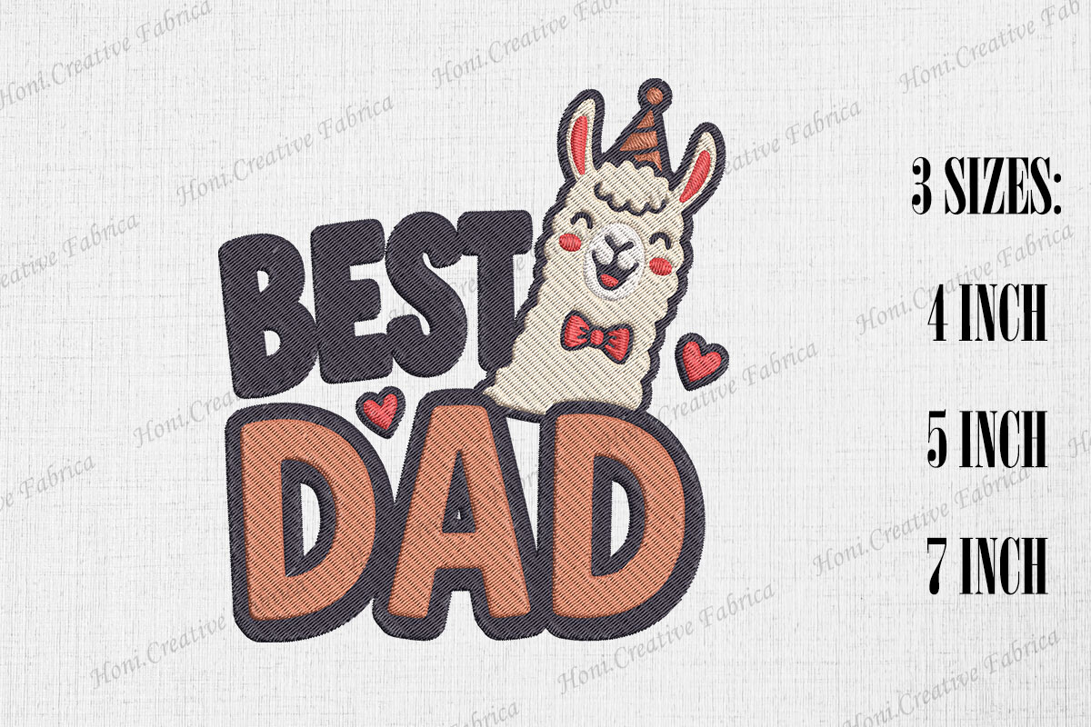 Best Dad Cute Llama Father's Day