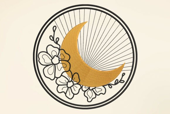 Boho Floral Border Embroidery Design