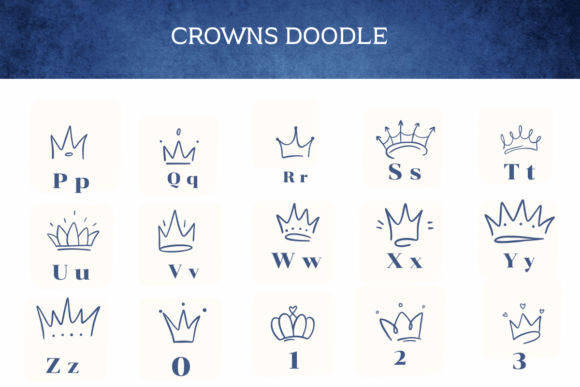 Crowns Doodle Font - Preview 1