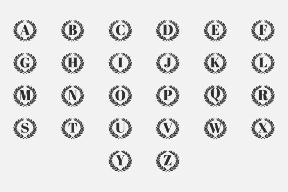 Classic Laurel Monogram Font - Preview 1