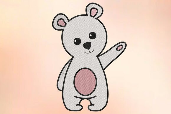 Cute Teddy Bear Embroidery Design