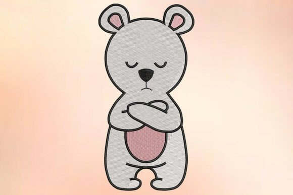 Cute Teddy Bear Embroidery Design