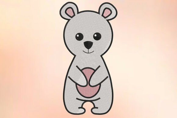Cute Teddy Bear Embroidery Design