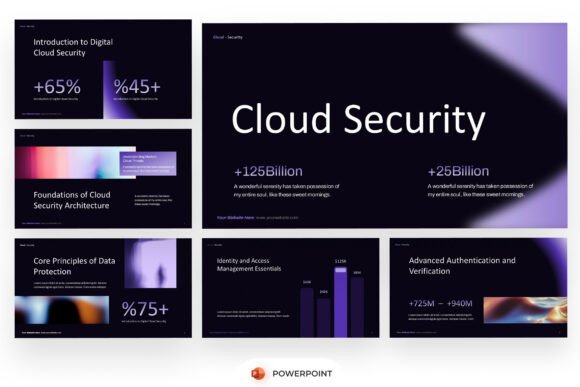 Preview of Digital Cloud Security PowerPoint technology presentation template