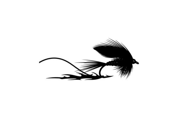 Fishing Lure with Feather Tail Flying Th Graphic Illustrations By sctchcreations