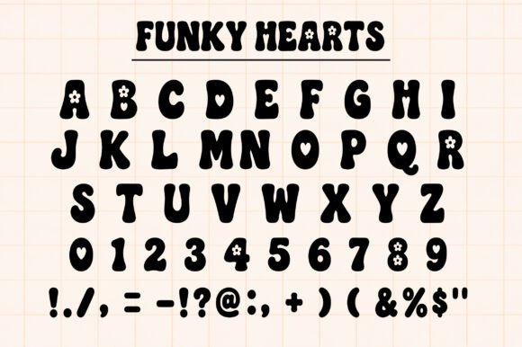 Funky Hearts Font PNG with transparent background - Preview 1