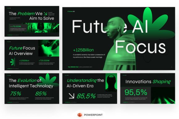 Preview of Future Focus AI PowerPoint technology presentation template