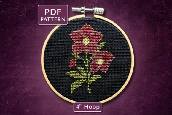 Hellebore Digital Cross Stitch Pattern
