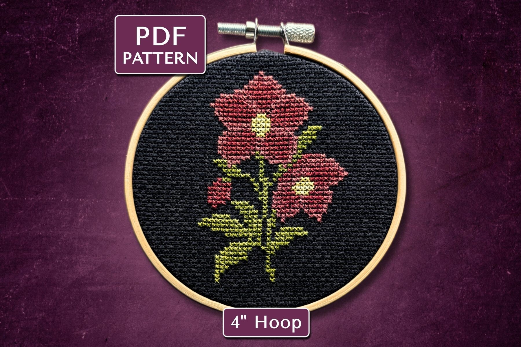 Hellebore Digital Cross Stitch Pattern