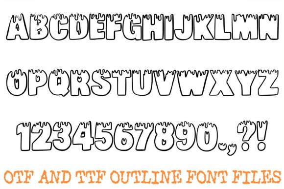 Melting Letters Font PNG with transparent background - Preview 1