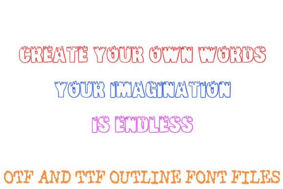 Melting Letters Font PNG with transparent background - Preview 2