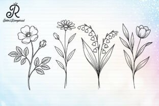 Minimalist Floral Line Art Clipart Graphic by Jafar1Rampersad ...