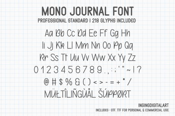 Mono Journal Font PNG with transparent background - Preview 3
