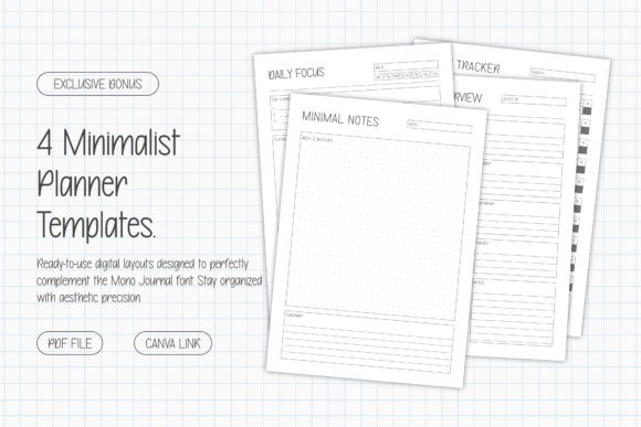 Mono Journal Font PNG with transparent background - Preview 4
