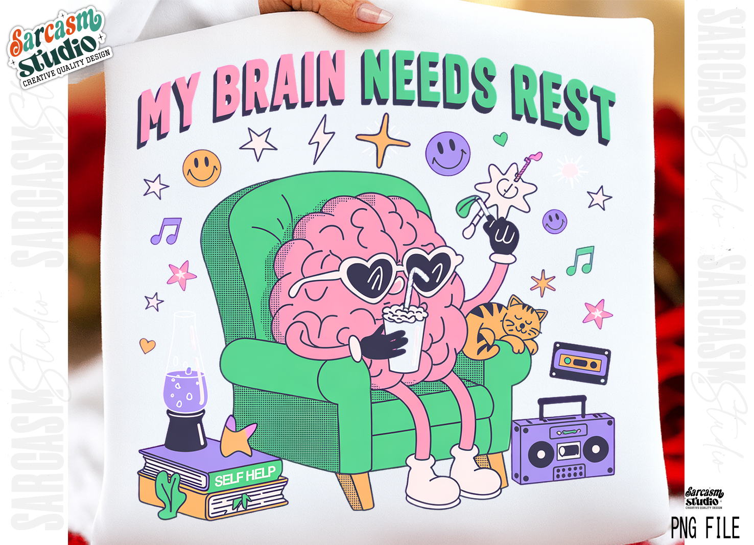 My Brain Needs Rest PNG Funny Brain PNG Graphic by Sarcasm Studio ...