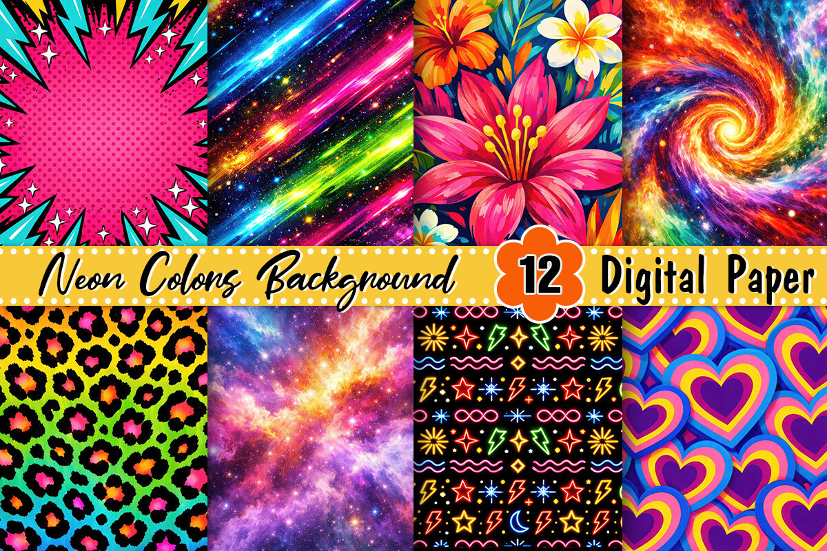 Neon Colors Background Graphic by Artistic Garden · Creative Fabrica