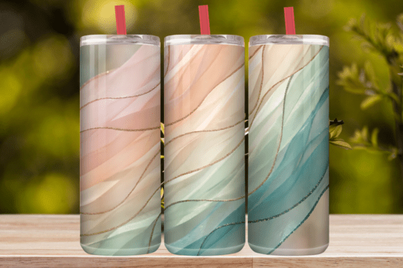 Pastel Ocean Waves Tumbler Wrap