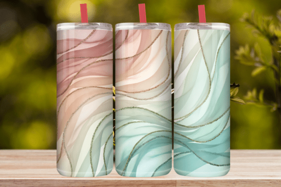 Pastel Ocean Waves Tumbler Wrap