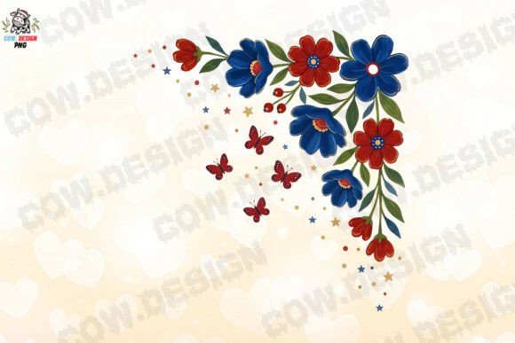 Patriotic Floral Clipart (19) PNG Graphic by COW.design · Creative Fabrica