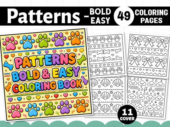 Preview of Patterns Bold and Easy Coloring Book adult coloring pages