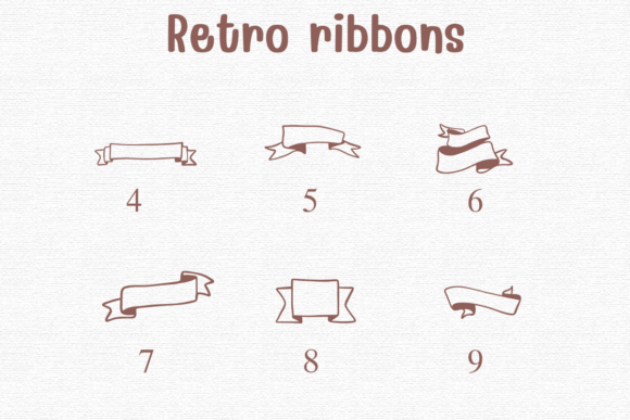 Retro Ribbons Font PNG with transparent background - Preview 3