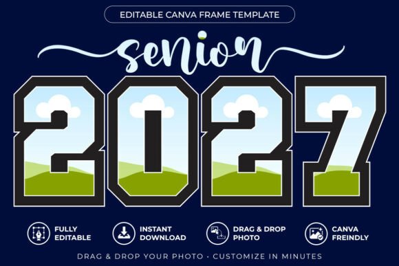 Senior 2027 Canva Frame Template Design