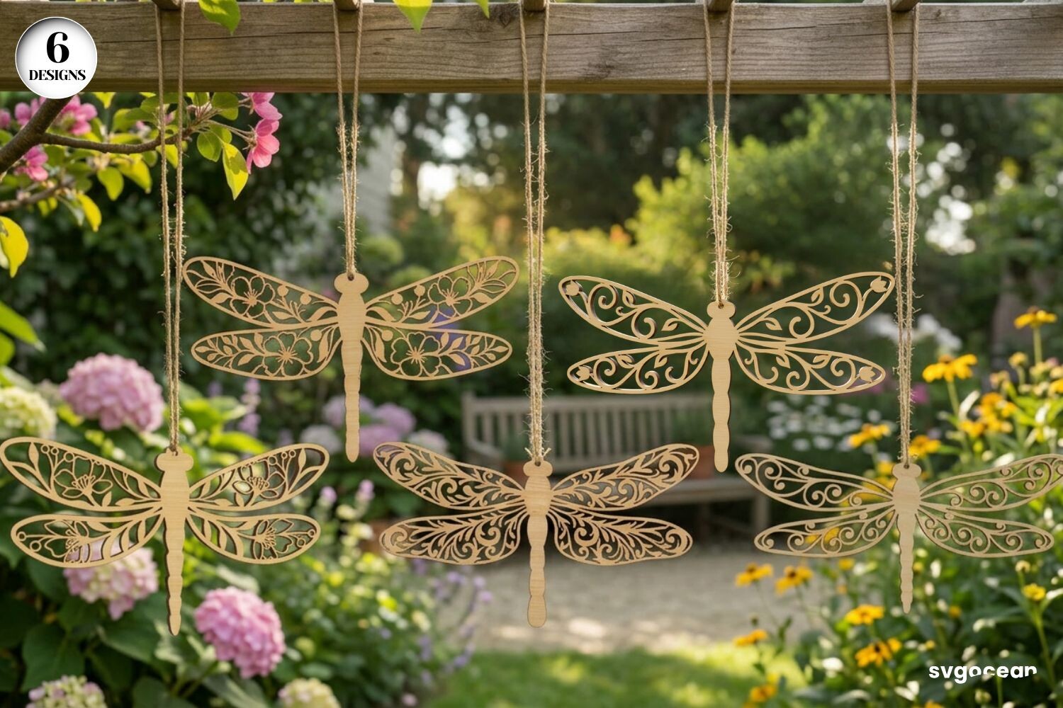 Spring Dragonfly Ornaments SVG Bundle Graphic by SvgOcean · Creative ...