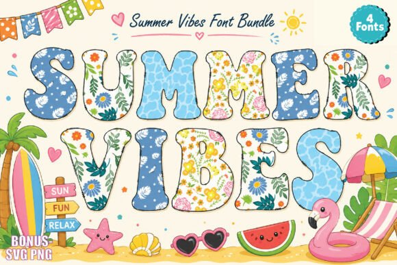 Summer Vibes Color Fonts Font By ProFonts
