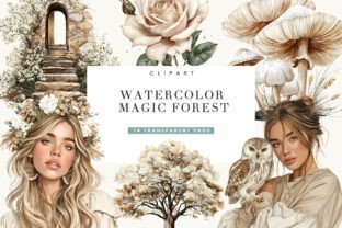 Watercolor Magical Forest Clipart Graphic by busydaydesign · Creative ...