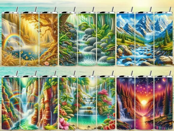 Waterfalls 20oz Tumbler Wrap Bundle