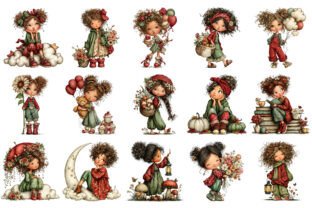 Whimsical Girl PNG Clipart Bundle Graphic by RevolutionCraft · Creative ...
