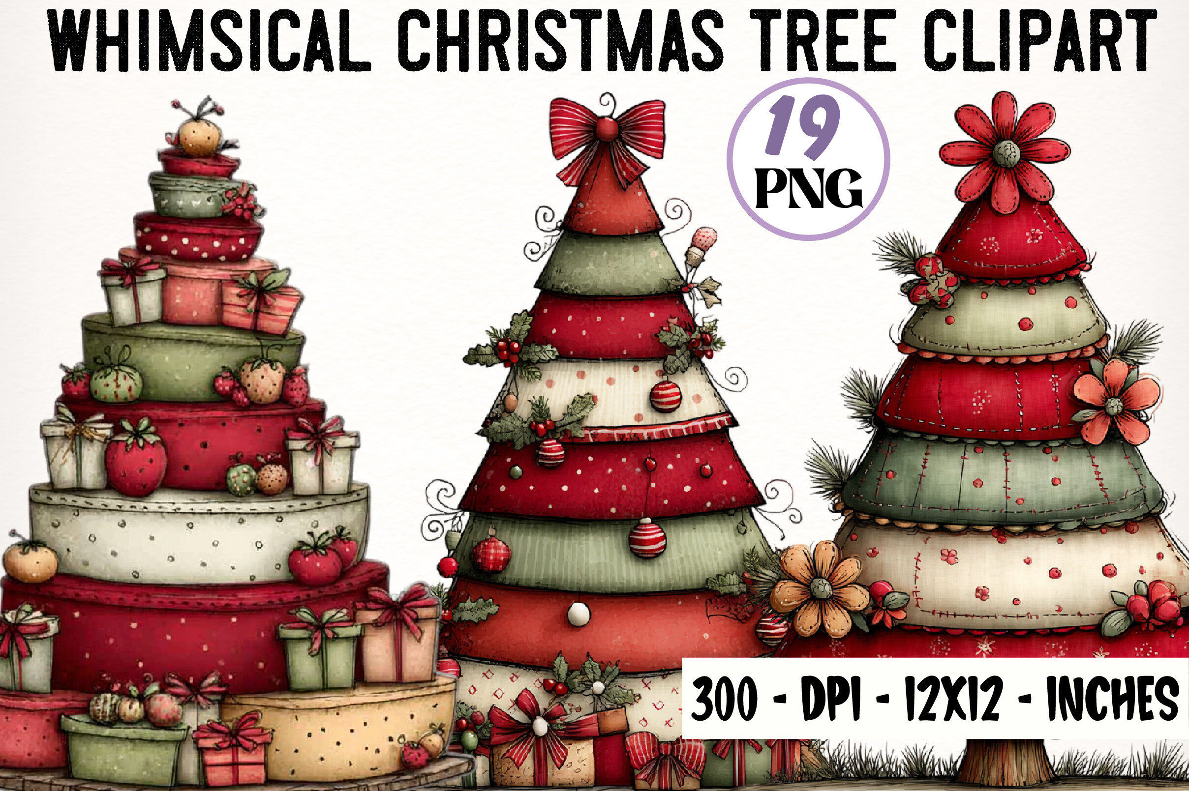 Whimsical Christmas Tree Clipart Graphic by TshirtMaster · Creative Fabrica