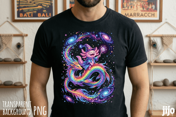 Wizard Axolotl Dragon Rainbow PNG Graphic by jijopero · Creative Fabrica