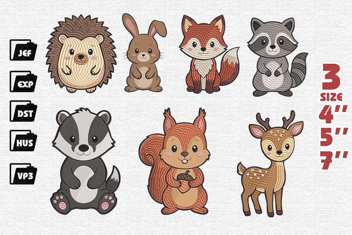 Woodland Animals Embroidery Bundle