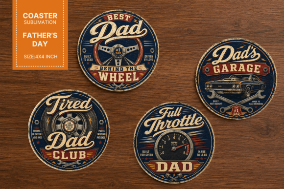 Fathers Day Coaster, Car Dad Coaster