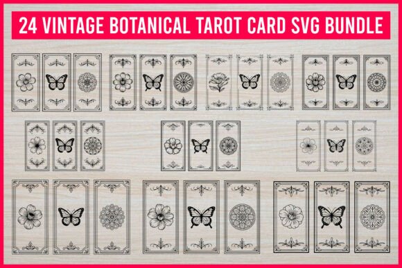 24 Vintage Tarot Card SVG Bundle