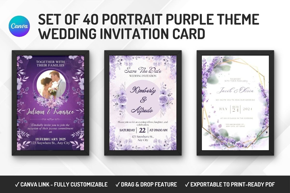 40 Wedding Invitation Canva Template