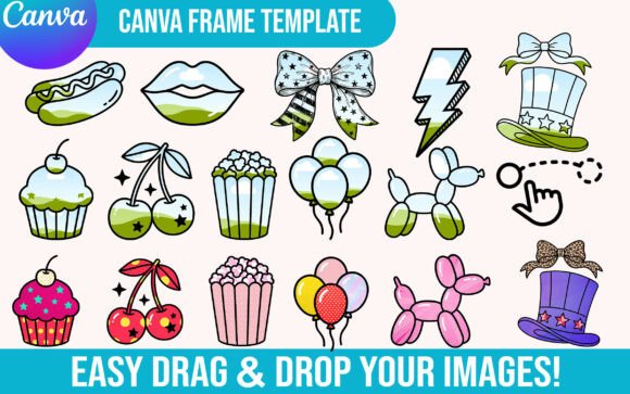 4th of July Canva Frame Template Bundle