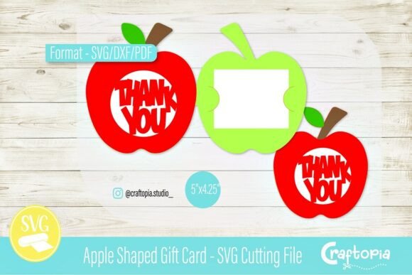 Apple Shaped Gift Card – SVG Cut File