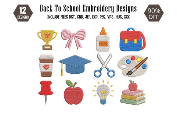 Back to School Embroidery Design