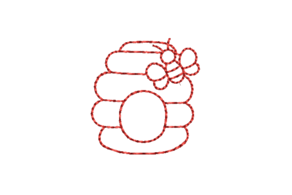 Beehive Outline Redwork